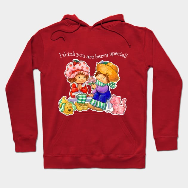 I Think You Are Berry Special! Vintage Strawberry & Huck Fanart WO Hoodie by Caroline McKay Illustration